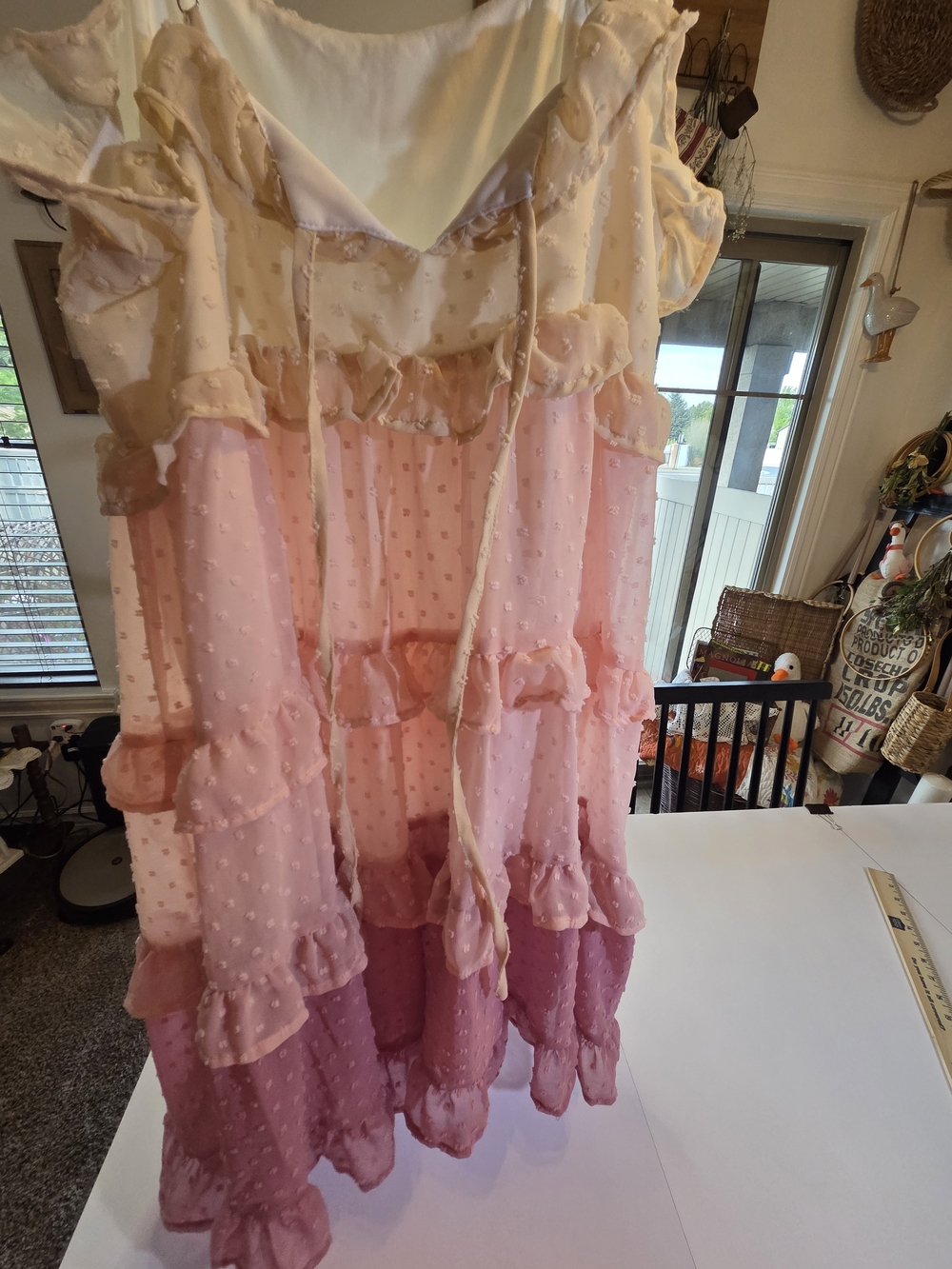 Ushdele Chic Pink Dot Layered Mini Dress - Ruffle Detail - Picture 6 of 10